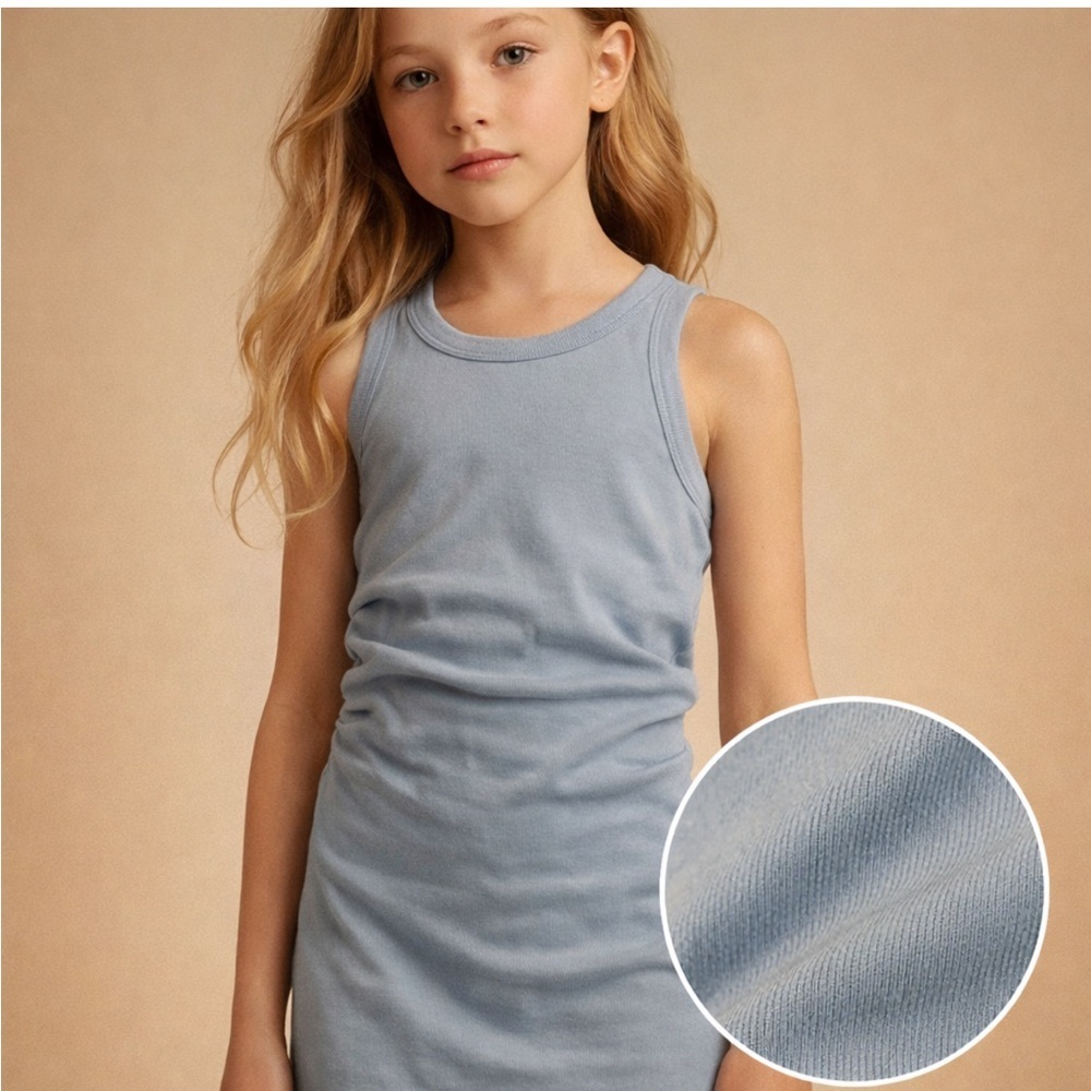 Treasure & Bond Kids Ribbed Tank Dress – Blue | Girls M (8/10)